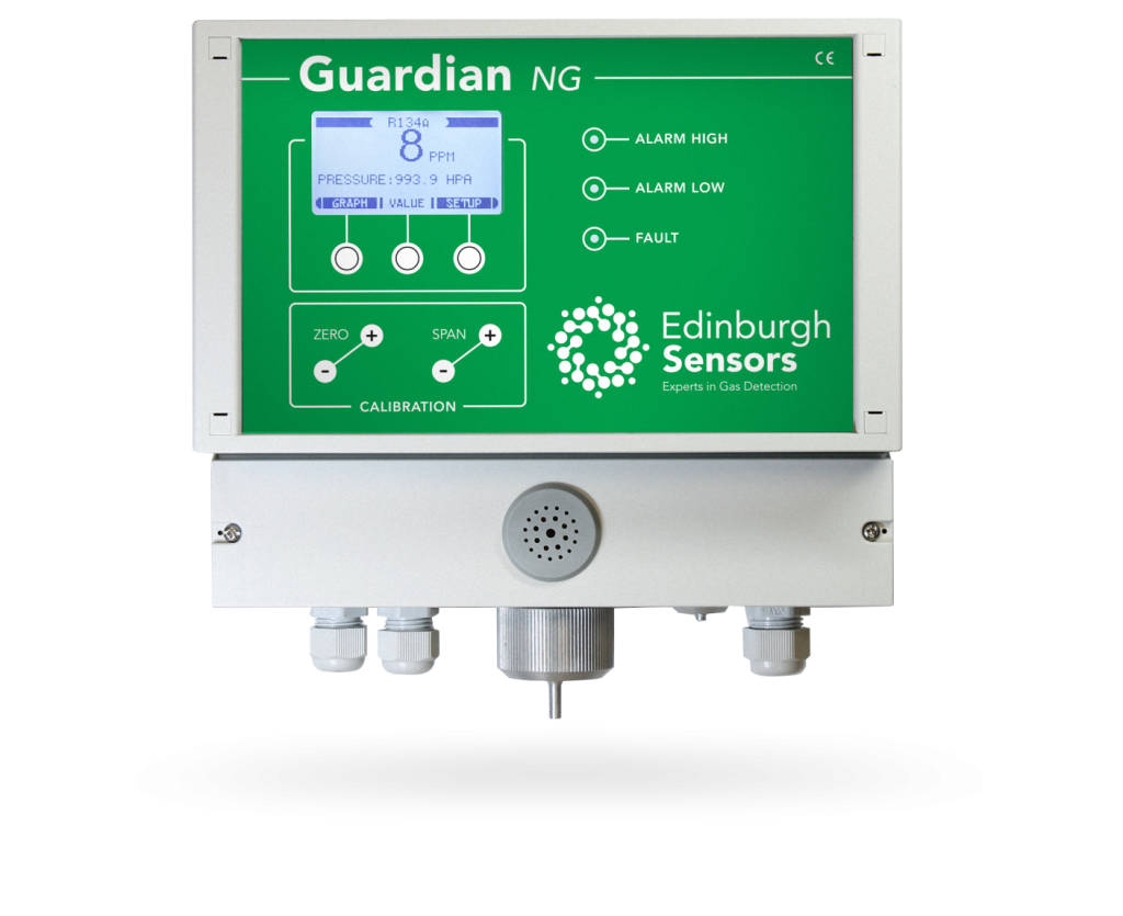 Gas Stunning using a gas monitor for controlled atmosphere